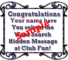 Hidden Message Sample Award