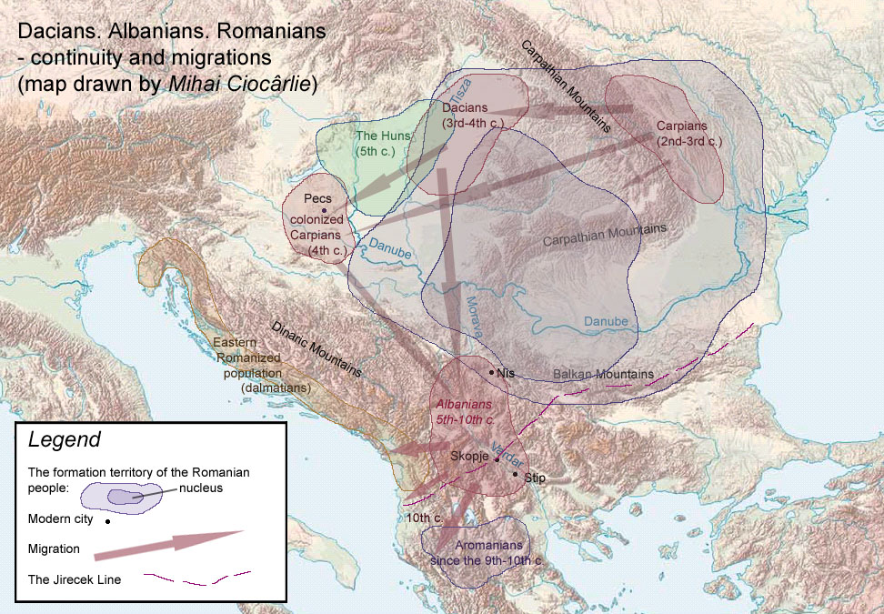 Daci. Români. Albanezi - continuitate si migratii