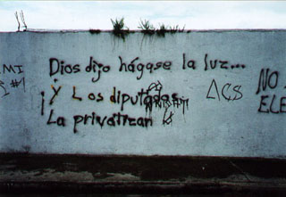 Dios dijo hagase la luz y los diputados la privatizan