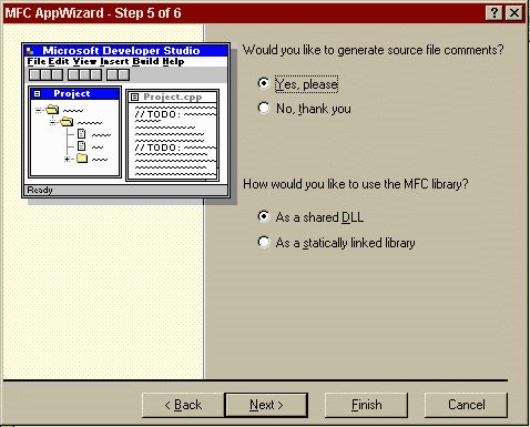 MFC AppWizard: Step 5