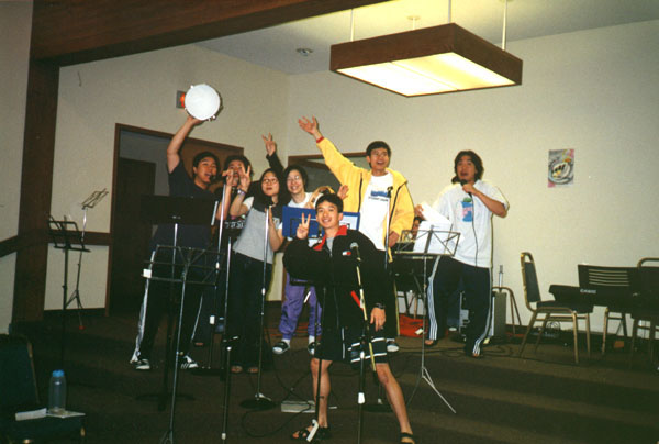Cute Worship Team with fans