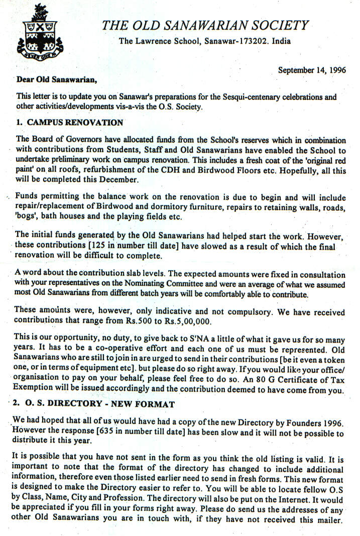 Letter from OS Society President - Page 1