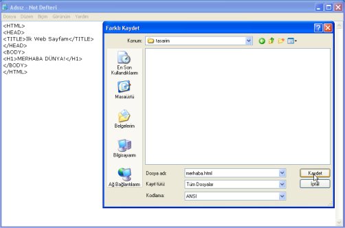Web sayfas ekilnde kaydetme
