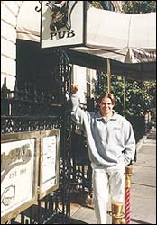 Sammy in front of Cheers