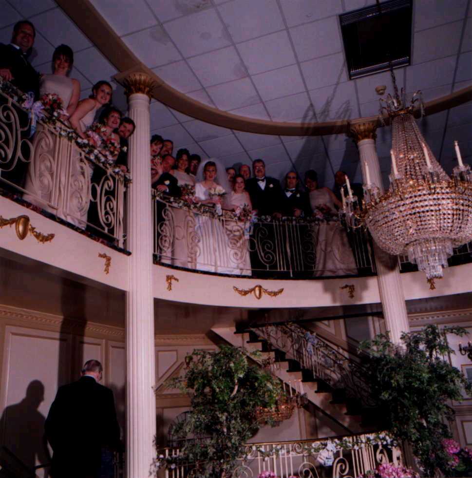 The entire wedding party on a Balacany that was not built to support anything...