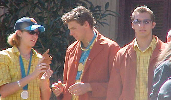Elka Graham, Grant Hackett and Ian Thorpe