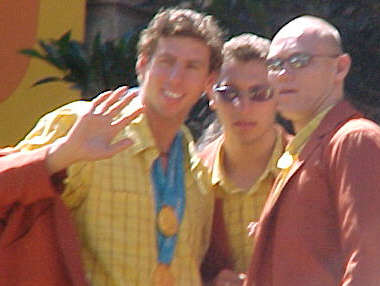 Grant Hackett, Ian Thorpe and Michael Klim