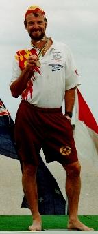 Brownie on the winners dias in New Zealand