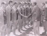 Judge Adrian Curlewis inspecting club members - circa 1954