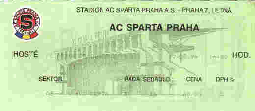 AC Sparta Praha Match Ticket
