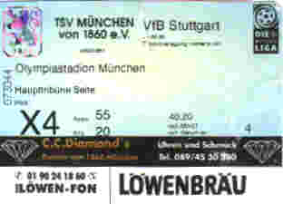 TSV 1860 Munich Match Ticket