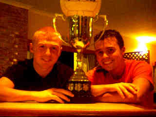 Eoin and Stephen Mulligan after Shamrocks' 2000 Queensland Championship