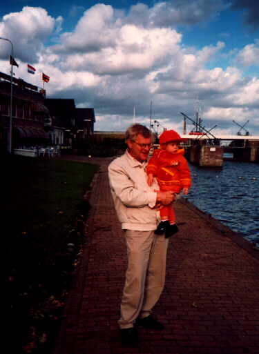 With grandfather.