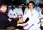 Alberto Mabubay receiving his Yellow belt