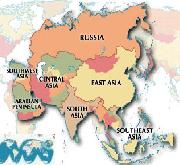 Map of Globe and Asia