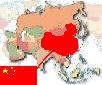 Map of Asia with Flag of China