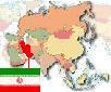 Map of Asia with Flag of Iran