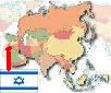 Map of Asia with Flag of Israel