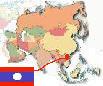 map of Asia with Flag of Laos