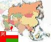 Map of Asia with Flag of Oman