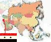 Map of Asia with Flag of Syria