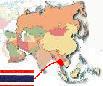 Map of Asia with Flag of Thailand