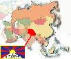 Map of Asia with Flag of Tibet