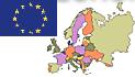 Map of Europe with European Union 
flag