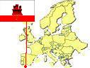 Map of Europe highlighting 
Gibralter