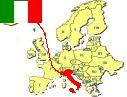 Map of Europe highlighting Italy