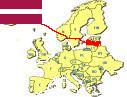 Map of Europe highlighting 
Latvia