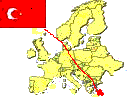 Map of Europe highlighting 
Turkey
