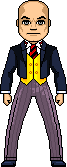 Male Tux 4-Buttoned Waistcoat Long Cravat Tie Striped Pants