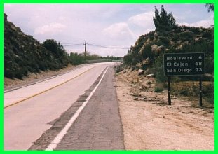 Old Hwy 80 in Jacumba. This is the location where I carried the torch (1/14/02)