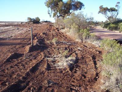 Fence line cleared, June 2005
