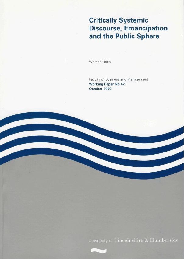 Cover, Critically Systemic Discourse