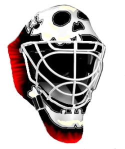 I don't care if it's a breakaway, a 2 on 1, or your whole team is at the other end of the ice. Nobody's staring you down in this mask.