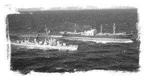 Barco de guerra de la Armada aplicando el TIAR y su consecuente Bloqueo a Cuba en Octubre de 1962