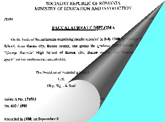 Baccalaureate Diploma (translation in English).