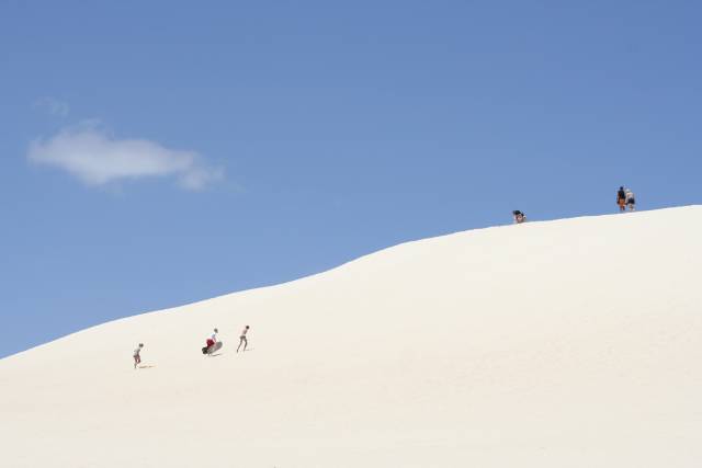 Kids on dune