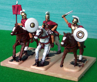 DBA Army #II/33 Polybian Roman General's element, painted by Mark Ottley