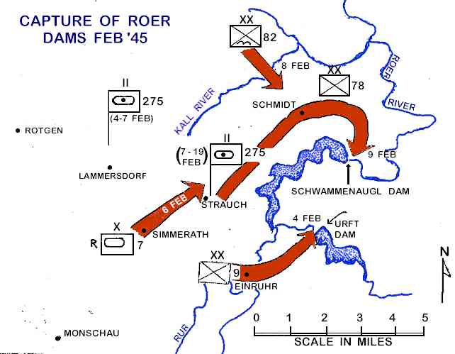 Map - Capture of Roer Dams