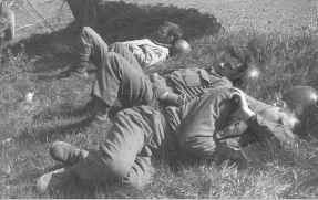 Three sleeping soldiers