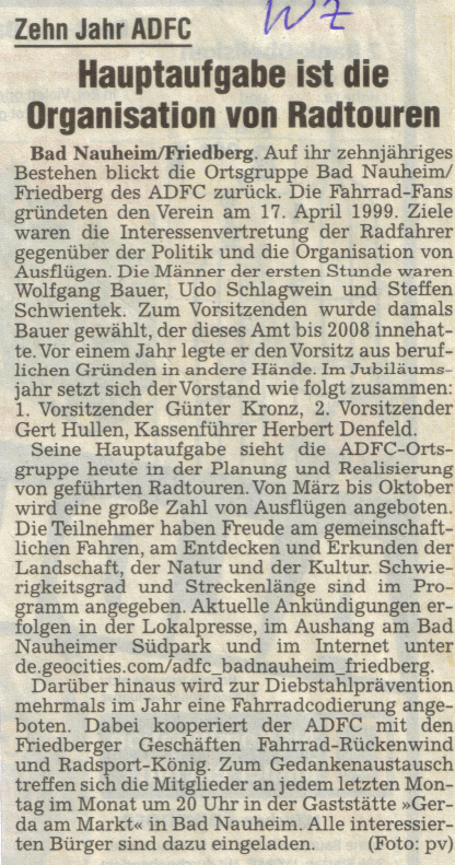 Wetterauer Zeitung 16.4.2009