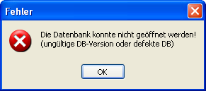 ungltige DB-Version oder DB