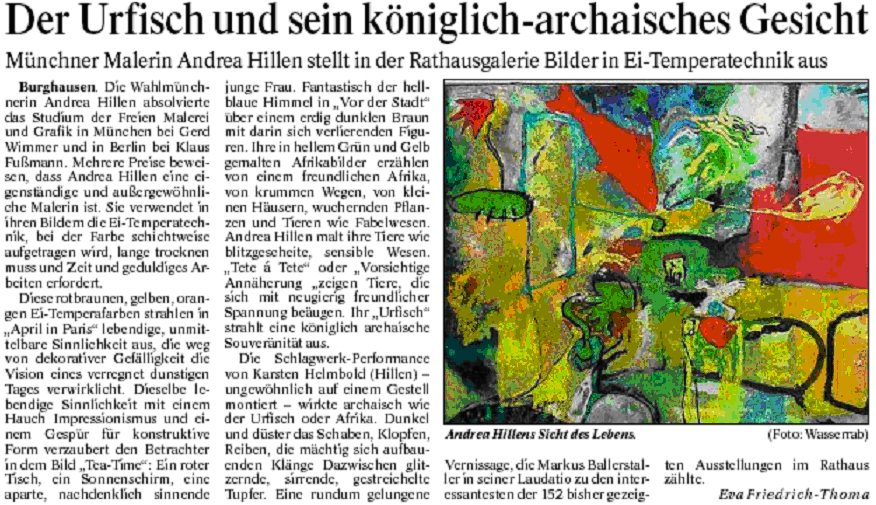 M&uuml;nchner Malerin Andrea Hillen stellt in Burghausener Rathausgalerie aus