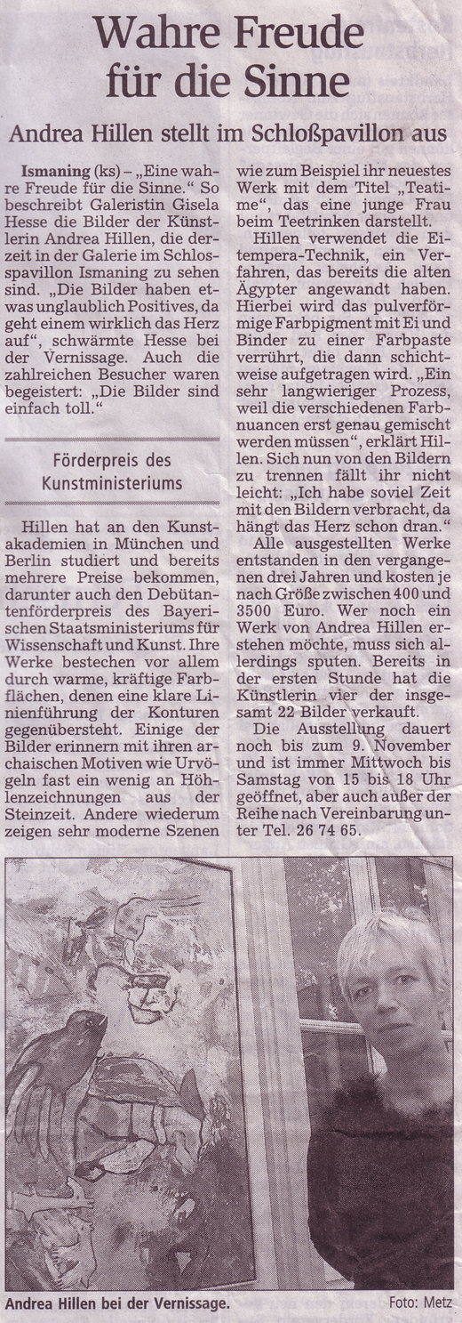 Andrea Hillen bei der Vernissage im Schlosspavillon