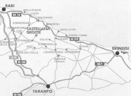 carta stradale della provinca Bari