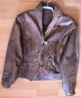 Braune Glattlederjacke