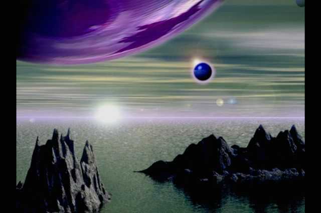 Gamma - der groe im Vordergrund, der kleine blaue im Hintergrund ist der Rosso